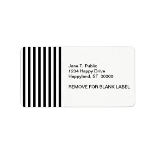 Black and White Stripe Pattern Label