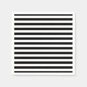 Black and White Stripe Pattern Napkin