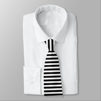 Black and White Stripe Pattern Tie