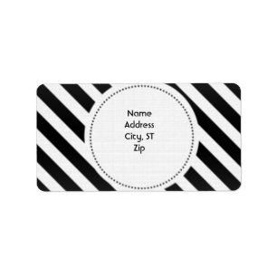 Black and White Stripe Return Address Labels
