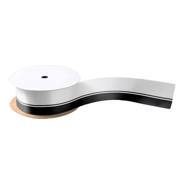Black and White Stripe Ribbon Satin Ribbon (Spool)