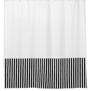 Black and white stripe Shower Curtain