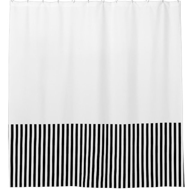 Black and white stripe Shower Curtain (Front)