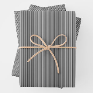 Black and white stripe simple Christmas holiday Wrapping Paper Sheet