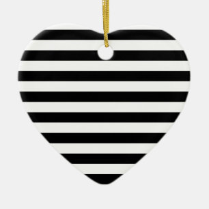 Black and White Stripe   Striped Design Ceramic Tree Decoration