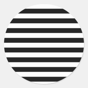 Black and White Stripe   Striped Design Classic Round Sticker