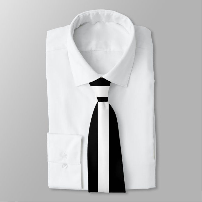 Black And White Stripe     Tie (Tied)