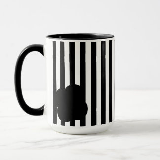 Black and White Stripe Two-Tone Mug