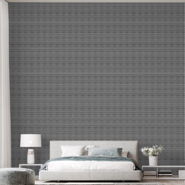 Black and White Stripe Wallpaper | Modern Striped  (Bedroom)