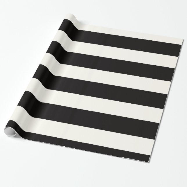 Black and White Stripe Wrapping Paper (Unrolled)