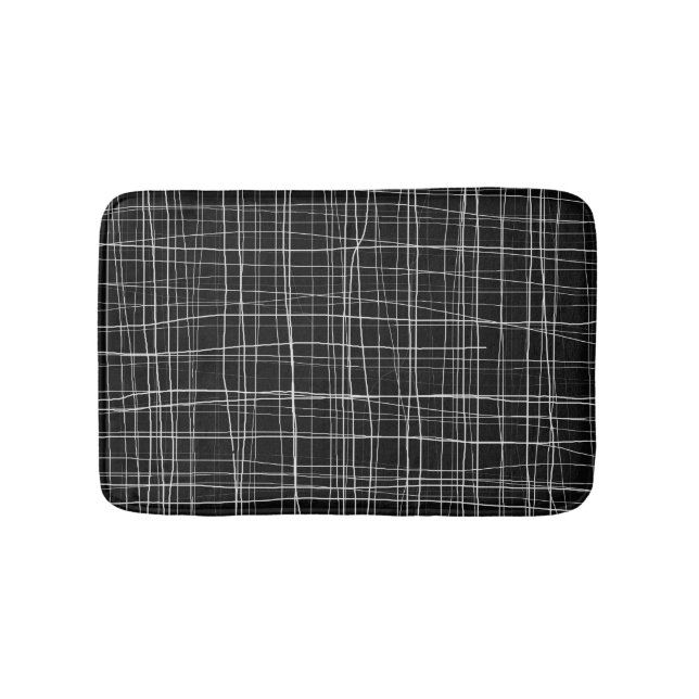 Black and white striped bath mat (Front)