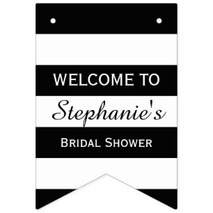 Black and White Striped Bridal Shower Bunting
