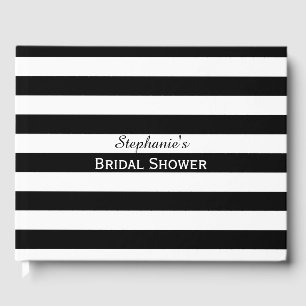 Black and White Striped Bridal Shower Guest Book