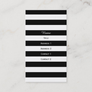 Black and White Striped Business Card