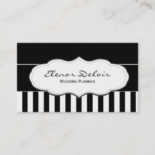 Black and White Striped Business Cards
