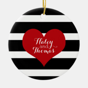 Black and White Striped Christmas Ornament