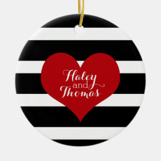 Black and White Striped Christmas Ornament