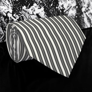 Black and White Striped Custom Necktie