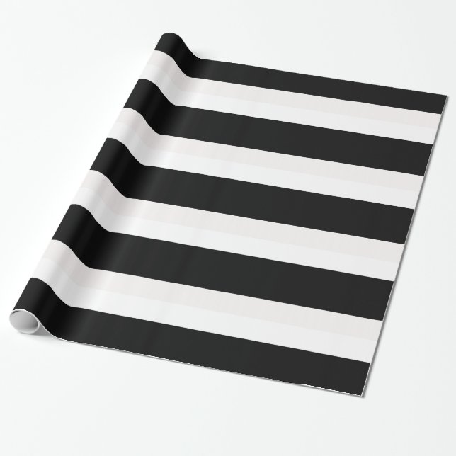 Black and White Striped Gift Wrapping Paper (Unrolled)