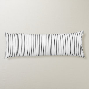 BLACK AND WHITE STRIPED HANDMADE STRIPED BODY CUSHION