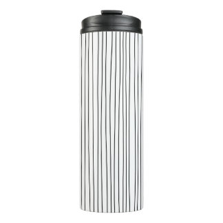 BLACK AND WHITE STRIPED HANDMADE STRIPED THERMAL TUMBLER