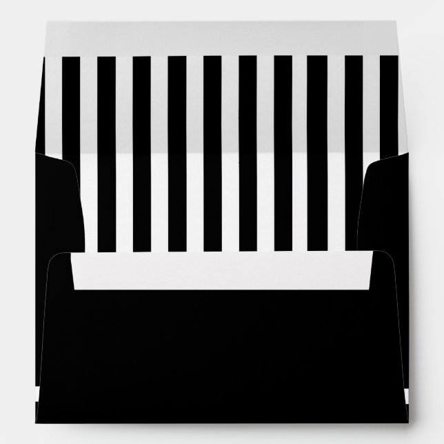 Black and White Striped Invitation Envelope (Back (Bottom))