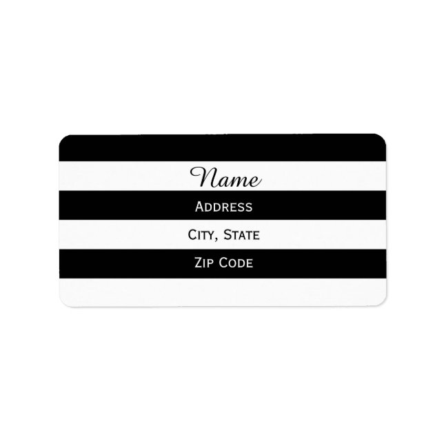 Black and White Striped Label (Front)