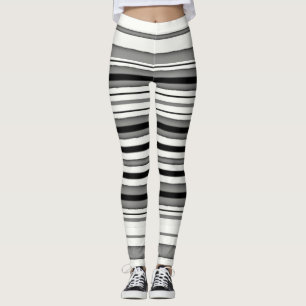 Black And White Striped Leggings