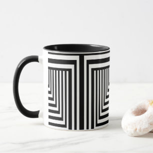 Black and White Striped Mug