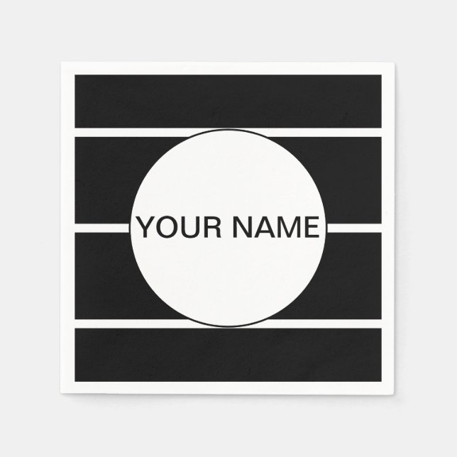 Black And White Striped Napkin (Front)