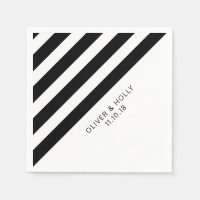 Black and white striped napkins
