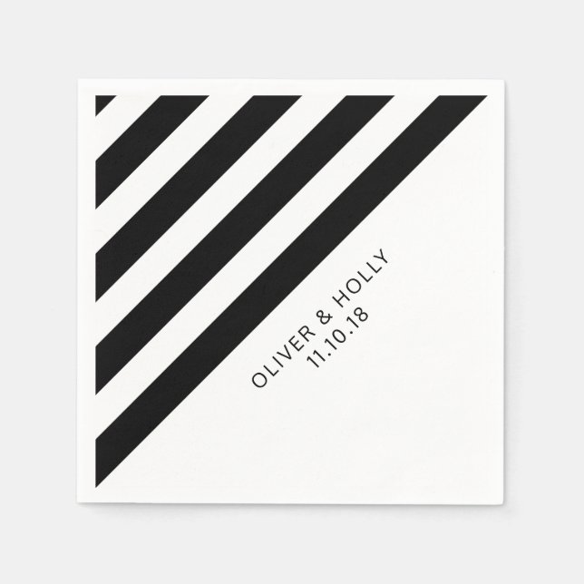 Black and white striped napkins (Front)