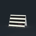 Black and White Striped Note Card<br><div class="desc">Send your greetings with this trendy black and white striped note card. Customise with your own greeting or message inside.</div>