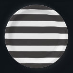 BLACK AND WHITE STRIPED Party Plate<br><div class="desc"></div>
