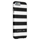 Black and White Striped Pattern Custom Name