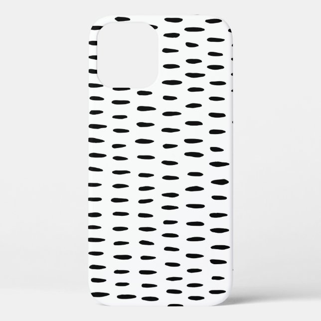 Black and white striped pattern: hand-drawn Case-Mate iPhone case (Back)