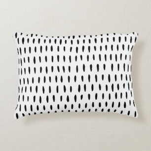 Black and white striped pattern: hand-drawn decorative cushion