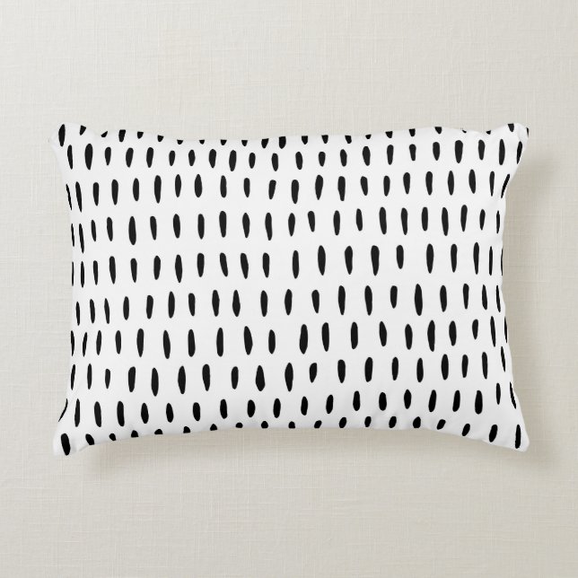 Black and white striped pattern: hand-drawn decorative cushion (Front)