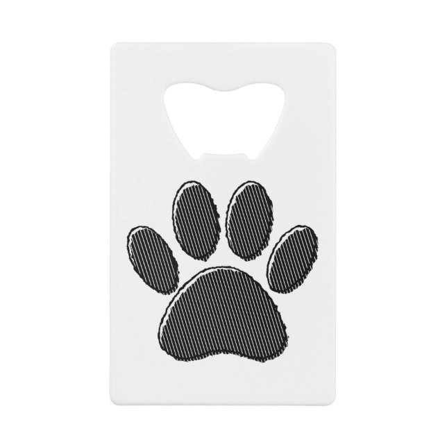 Black and White Striped Puppy Paw Print (Front)