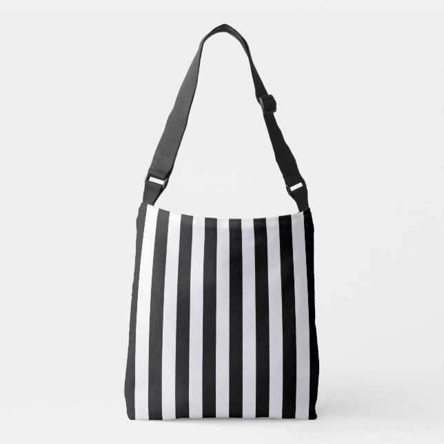 black and white striped shoulder bag (Front)