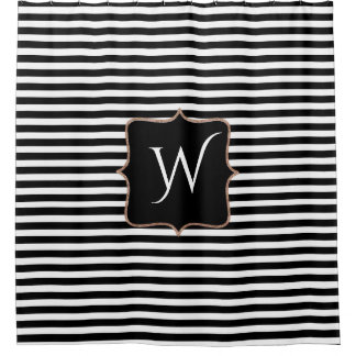 Black And White Striped Shower Curtain