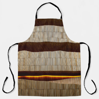 Black and white striped textile apron