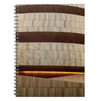 Black and white striped textile notebook