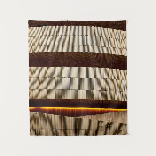 Black and white striped textile tapestry (Front)