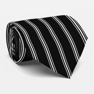 Black and White Striped Tie   Vertical Stripes