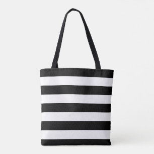 Black And White Striped Tote Bag