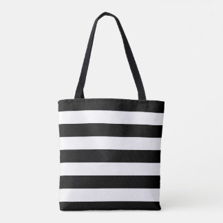 Black And White Striped Tote Bag