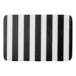 Black and White Stripes Bath Mat