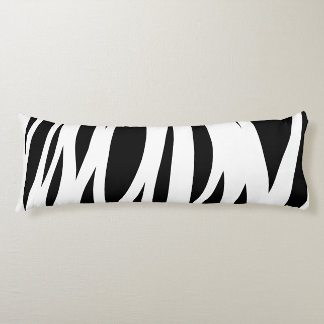 Black and White Stripes   Body Cushion (Front)