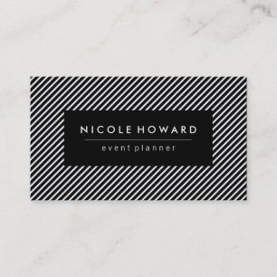 Black and White Stripes Business Card